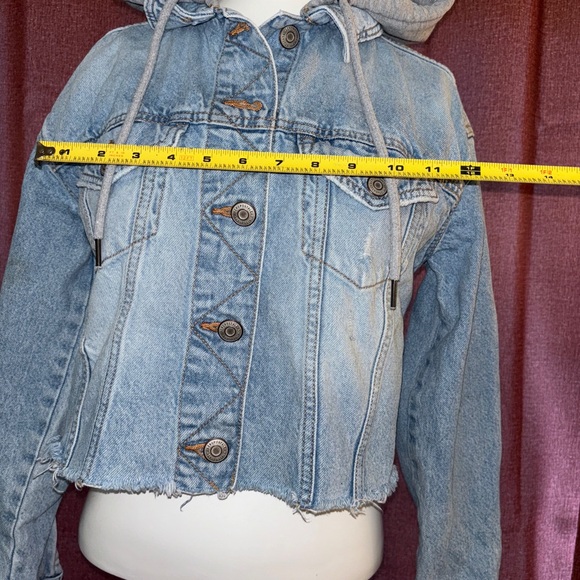 Aeropostale Crop Hooded Jean Jacket Women’s Size XS - Picture 7 of 7